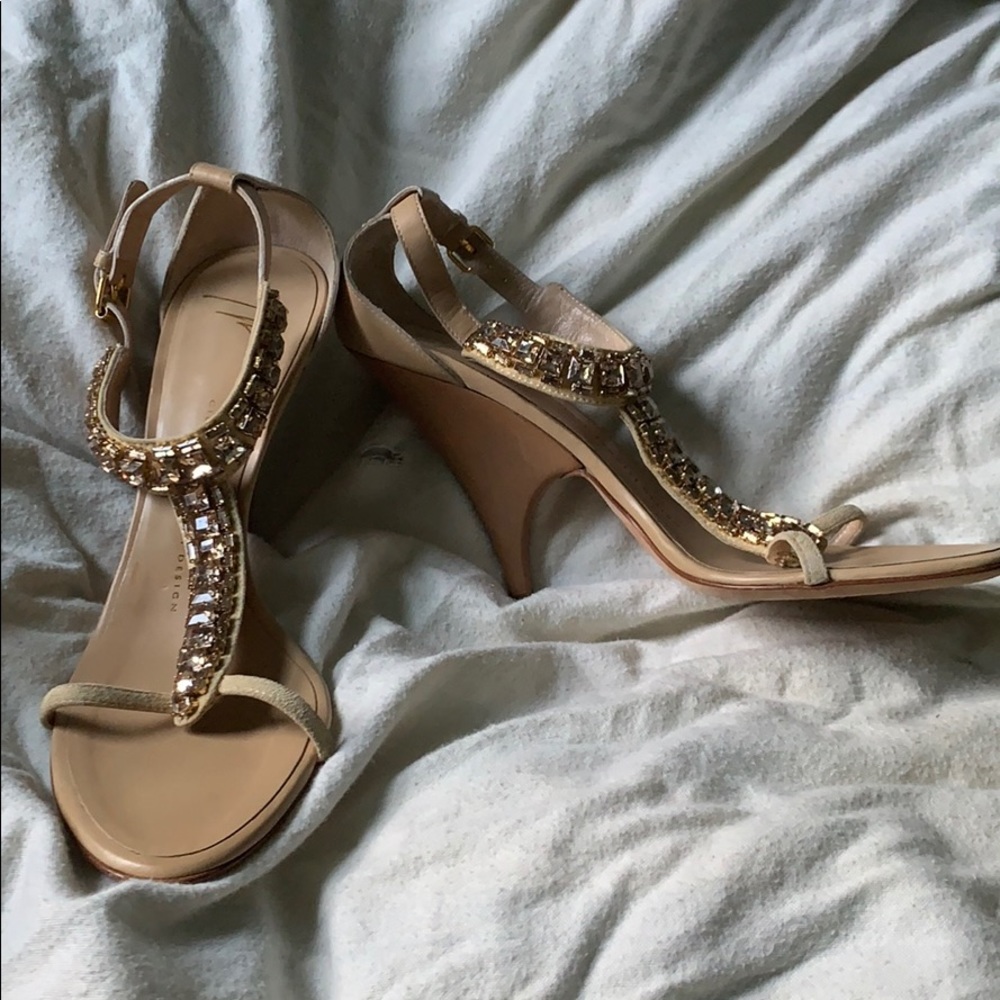 Giuseppe Zanotti Tan Heels with Embellishment
